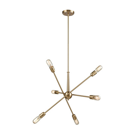 ELK LIGHTING Delphine 6-Light Chandelier in Satin Brass 46240/6